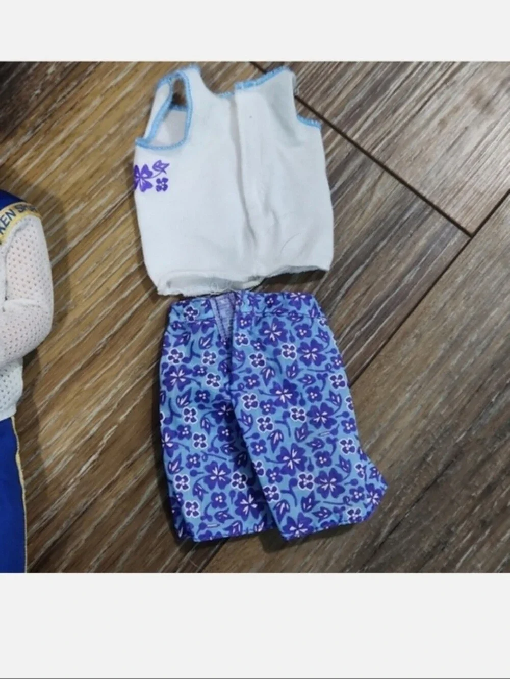 Vintage Ken Sport Barbie Doll Tracksuit & Floral Swimsuit Blue Yellow White Mesh